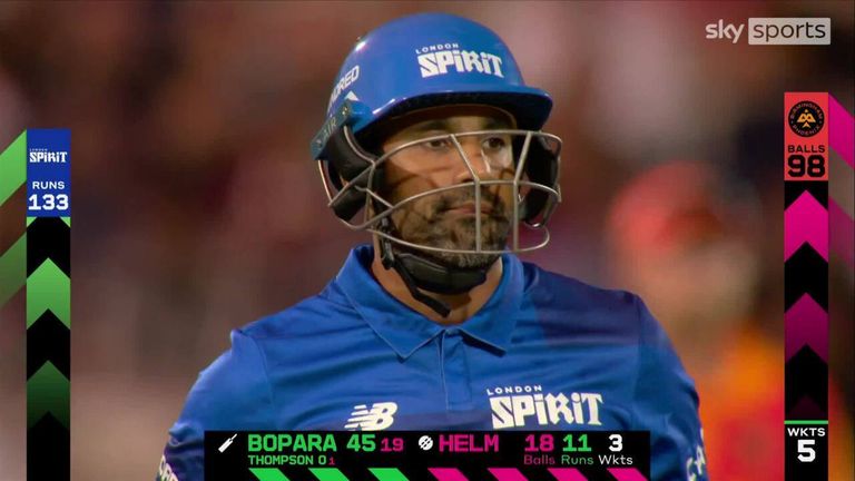 Ravi Bopara was caught and departed for 45