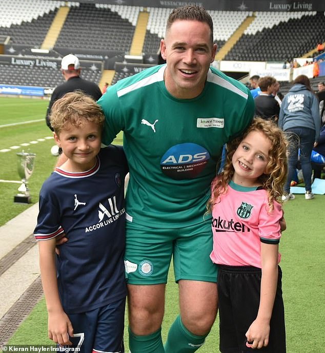 Separated: Katie shares son Jett, nine, and daughter Bunny, eight, with ex-husband Kieran Hayler but fears for their 'mental health' as she is no longer a prominent part in their lives