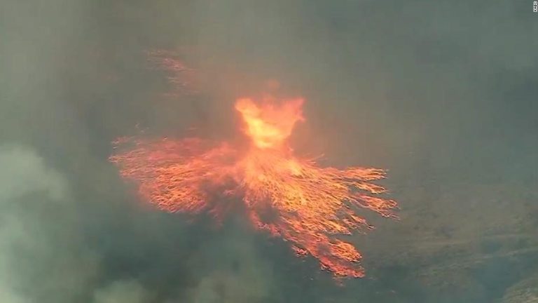 Stunning video captures 'fire whirl' in California