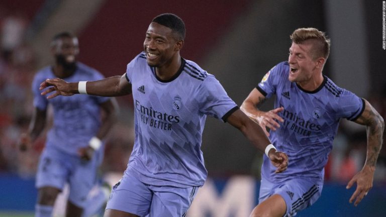 David Alaba free kick gives Real Madrid 2-1 win and perfect start to Spanish title defense