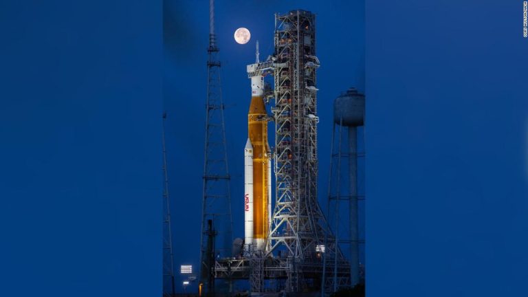 NASA’s moon rocket arrives at launchpad ahead of liftoff