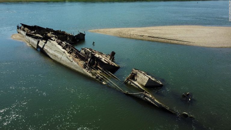 Danube River reveals explosive-laden WWII Nazi warships as water levels drop