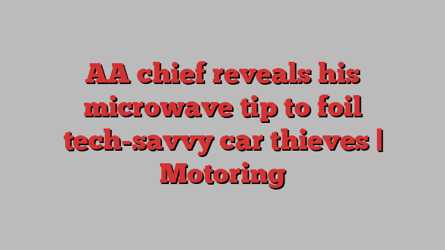 AA chief reveals his microwave tip to foil tech-savvy car thieves | Motoring