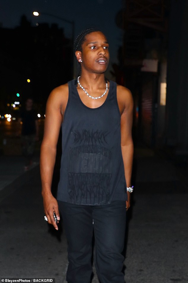 A$AP Rocky steps out solo while heading to a recording studio in New York