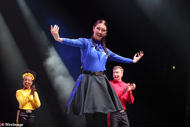 Anthony Field’s daughter Lucia is all smiles as she performs with The Wiggles