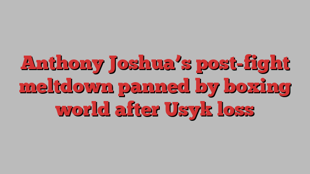 Anthony Joshua’s post-fight meltdown panned by boxing world after Usyk loss