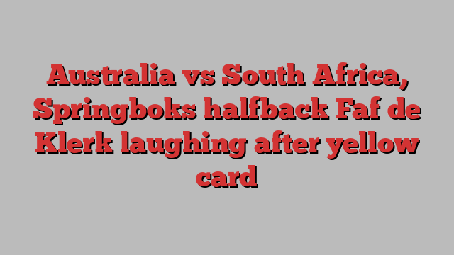 Australia vs South Africa, Springboks halfback Faf de Klerk laughing after yellow card