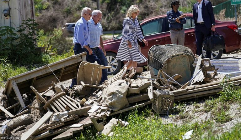 Biden tours devastating aftermath of floods in Kentucky that have killed at least 37 people