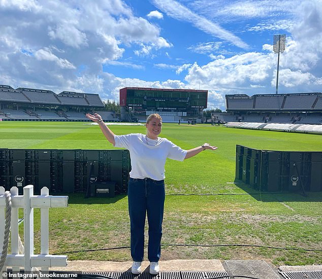 Brooke Warne pays tribute to father Shane as she visits Old Trafford Cricket Ground