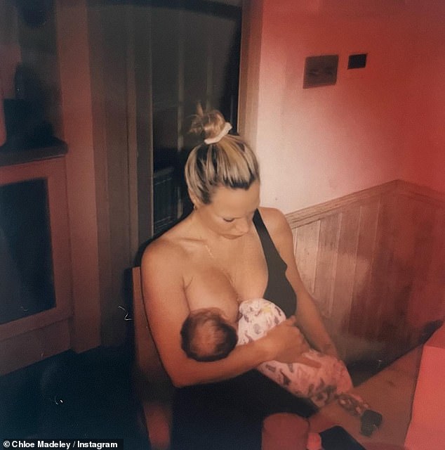 Chloe Madeley shares sweet snap breastfeeding newborn daughter Bodhi