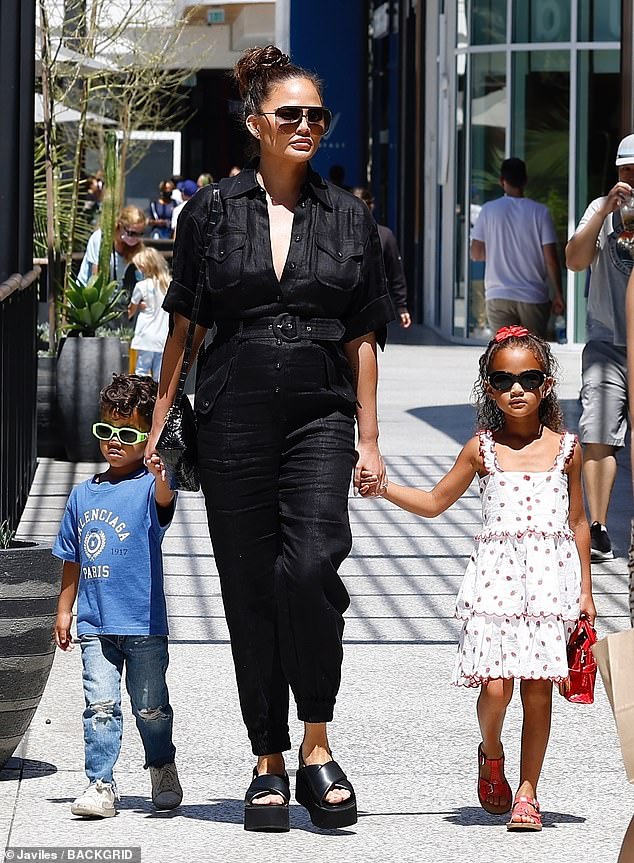 Chrissy Teigen and her children enjoy outing in Los Angeles after pregnancy announcement