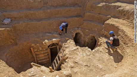 Staff at Israel&#39;s Antiquities Authority work at a newly uncovered mansion dating from the early Islamic period between the eighth and ninth centuries, in the Bedouin town of Rahat in Israel&#39;s southern Negev desert on August 23. Israeli archaeologists unveiled the 1,200-year-old mansion, broadening knowledge of the southern desert region where a mosque was recently discovered. Described as a &quot;luxurious rural estate&quot; by officials, the home boasted a marble-paved hallway and walls decorated with frescoes.