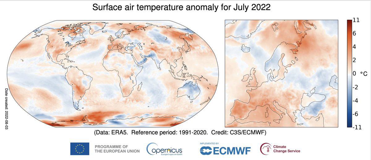 Surface air temperature.