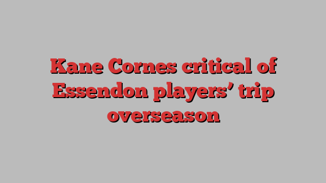 Kane Cornes critical of Essendon players’ trip overseason