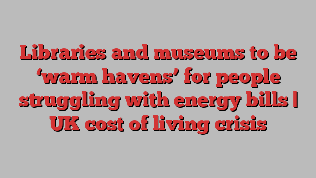 Libraries and museums to be ‘warm havens’ for people struggling with energy bills | UK cost of living crisis