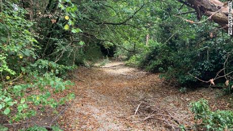 A dried up part of the river in Kemble, England. 