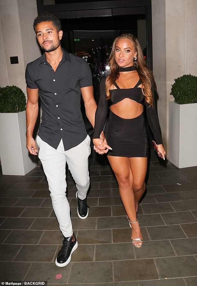 Love Island’s Danica Taylor steps out hand-in-hand with Jamie Allen at the show’s wrap party