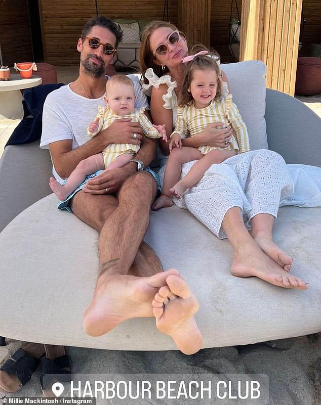 Millie Mackintosh enjoys a family trip to Devon with husband Hugo Taylor and their two children