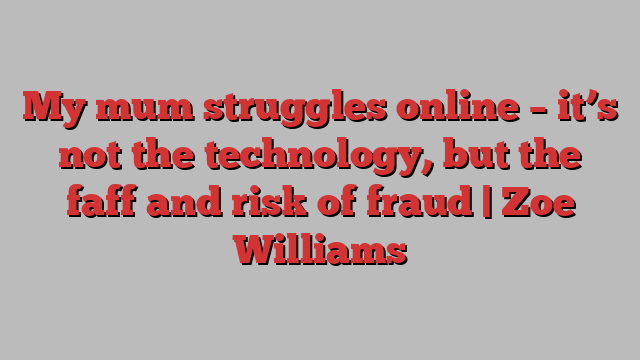 My mum struggles online – it’s not the technology, but the faff and risk of fraud | Zoe Williams