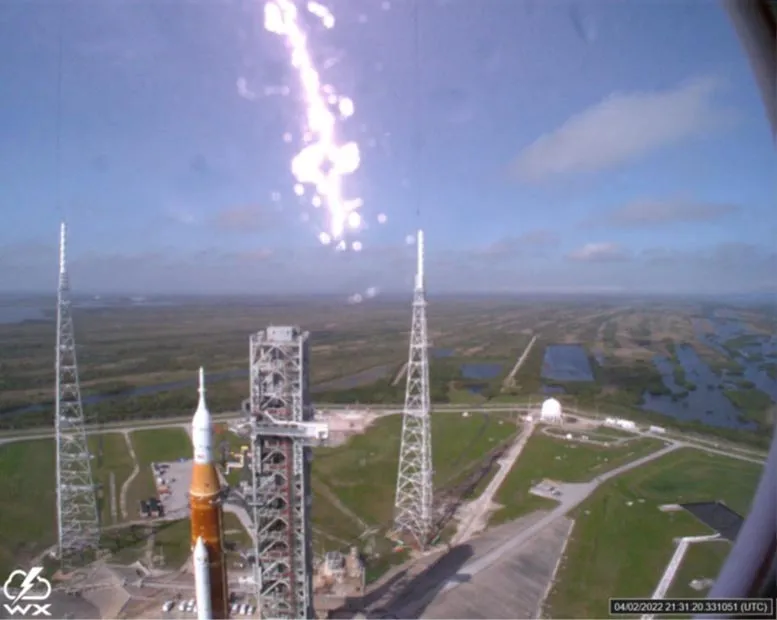 Lightning Strike Artemis I at Pad 39B