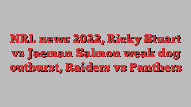 NRL news 2022, Ricky Stuart vs Jaeman Salmon weak dog outburst, Raiders vs Panthers