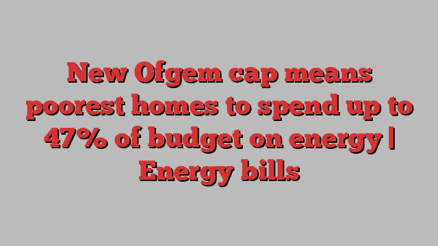 New Ofgem cap means poorest homes to spend up to 47% of budget on energy | Energy bills