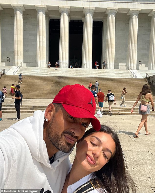 Nick Kyrgios and influencer girlfriend Costeen Hatzi go sightseeing in Washington, D.C.