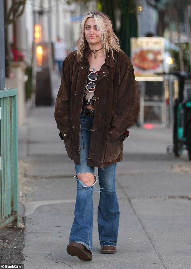 Paris Jackson rides her Vespa in style to meet a close pal for a bite to eat in Santa Monica