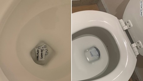 Photos show handwritten notes that Trump apparently ripped up and attempted to flush down toilet