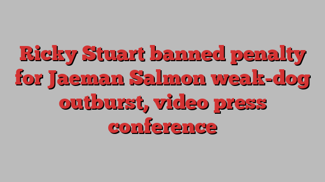 Ricky Stuart banned penalty for Jaeman Salmon weak-dog outburst, video press conference