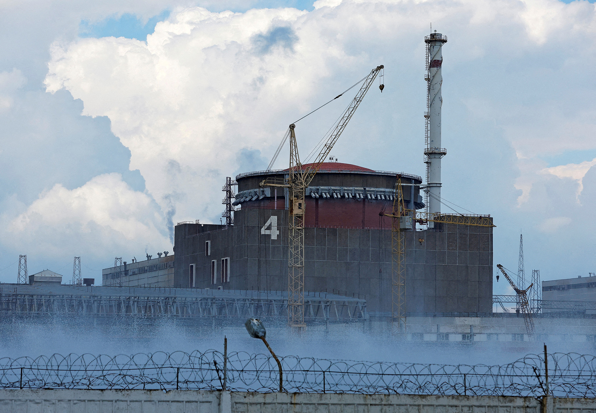 The Zaporizhzhia Nuclear Power Plant is seen on August, 4, outside the Russian-controlled city of Enerhodar in the Zaporizhzhia region, Ukraine. 