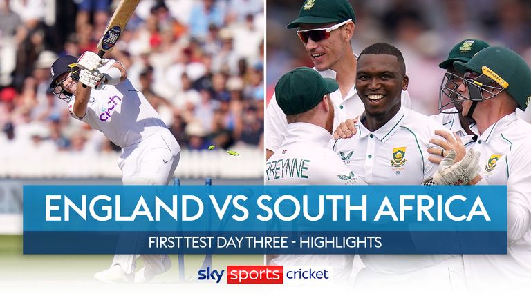 Highlights from day three of the first Test between England and South Africa at Lord's.