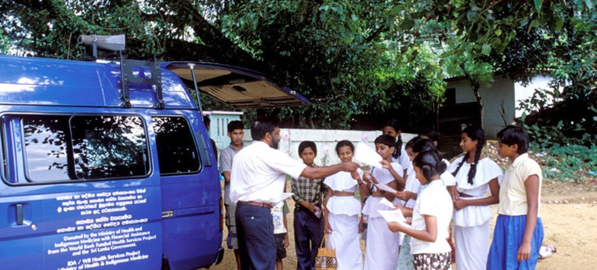 Mobile health education van in rural Sri Lanka