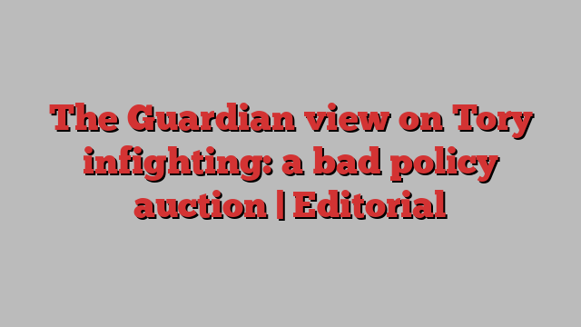 The Guardian view on Tory infighting: a bad policy auction | Editorial