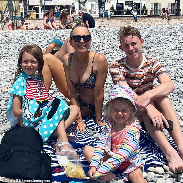 The Project: Carrie Bickmore stuns in a bikini on family holiday in Europe