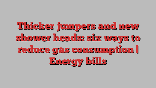 Thicker jumpers and new shower heads: six ways to reduce gas consumption | Energy bills