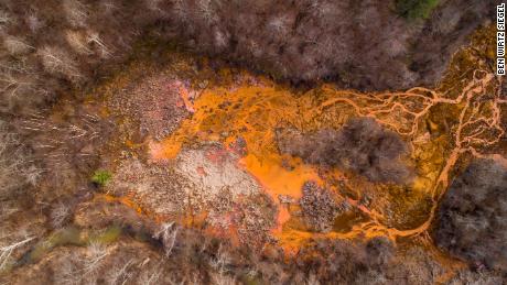 An acid mine drainage site in Oreton, Ohio. 