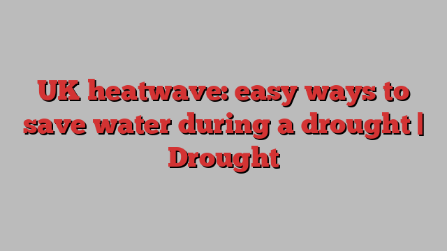 UK heatwave: easy ways to save water during a drought | Drought