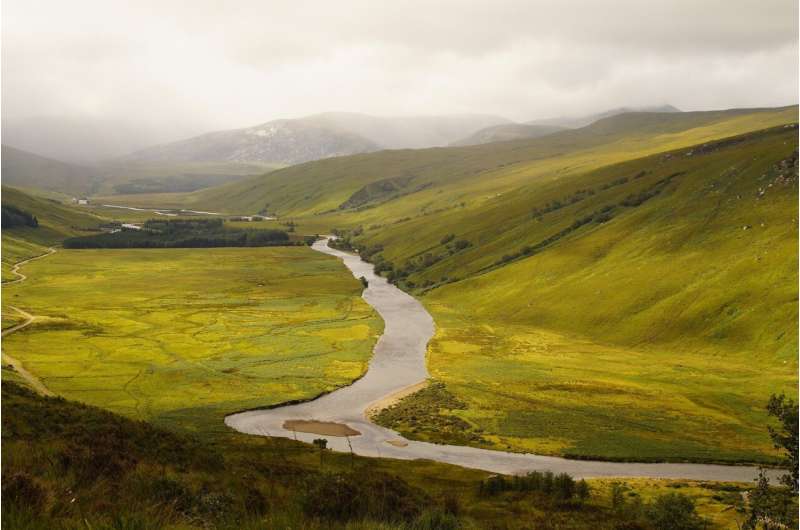 hills and river