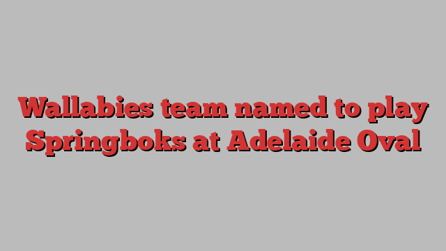 Wallabies team named to play Springboks at Adelaide Oval