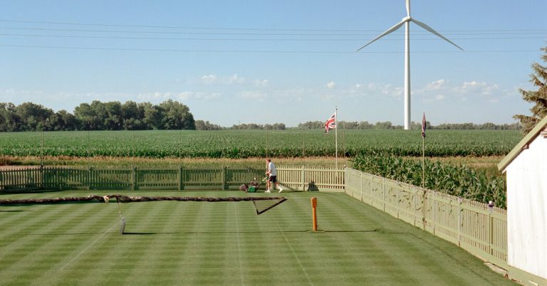 Tending to Grass, and to Grief, on a Tennis Court in Iowa