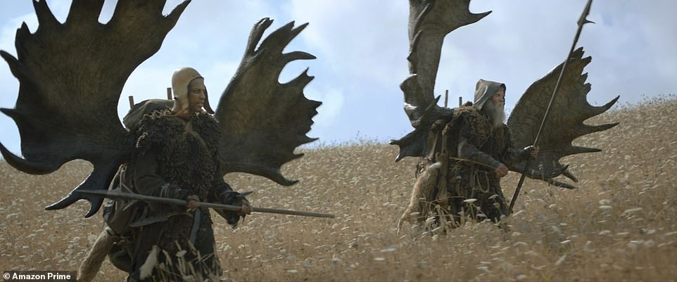 Hunters: The episode transitions to Rhovanion, the Wilderands East of Anduin, where we meet two hunters (Kenneth Ransom and Tom McCathie) carrying large antlers