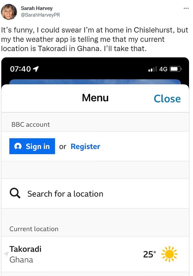 Some found the mistake comical, wishing they were in a hotter climate. The average temperature in Axim and Takoradi varies from 23C to 31C, rarely dropping below 20C or above 33C