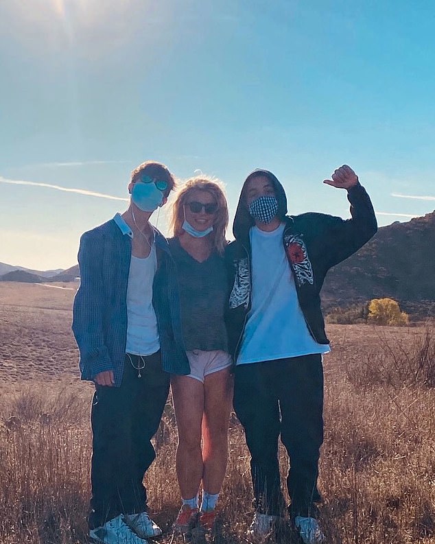 The former performer says the couple's sons Sean, 16, and Jayden, 15, were 'happy' for their mother when her conservatorship ended. The boys have now chosen to stay apart from their mother. Pictured together