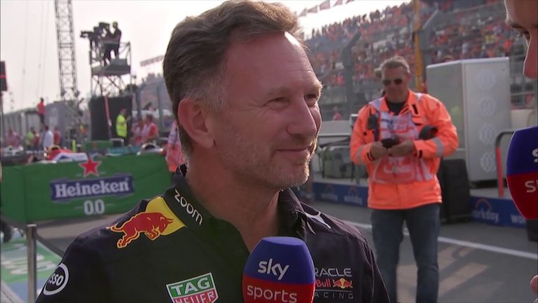 Christian Horner was impressed with the composure Max Verstappen showed in front of his home fans at Zandvoort. 