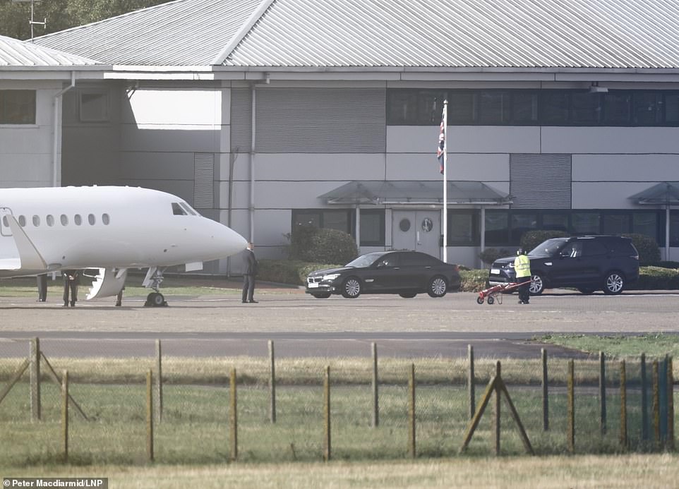 Mr Johnson (pictured leaving London) was forced to bring forward his address due to bad weather expected to affect his flight. He is due to see the monarch, 96, at Balmoral in the Cairngorms at 11.20am - and Royal aides are famously sticklers for timings.