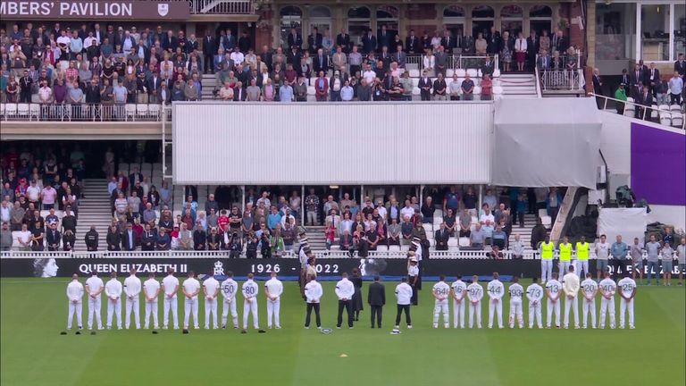 The Oval honoured Queen Elizabeth II with a minute's silence before day three of the Test