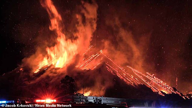 The fire broke out at the luxury home at 62 Cliff Road in Northwood, on Sydney's lower north shore, just after 11pm on September 3