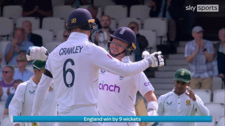 Watch the moment England claimed victory over South Africa in the third Test, winning the series 2-1 