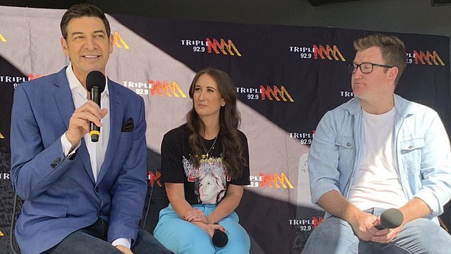 Zempilas joined Triple M two years ago at the beginning of the global Covid-19 pandemic, but he immediately came underfire for using the airwaves to advance his bid to become Perth's Lord Mayor before winning the election in October 2020. He is pictured here with his co-hosts Xavier Ellis and Michelle Anderson